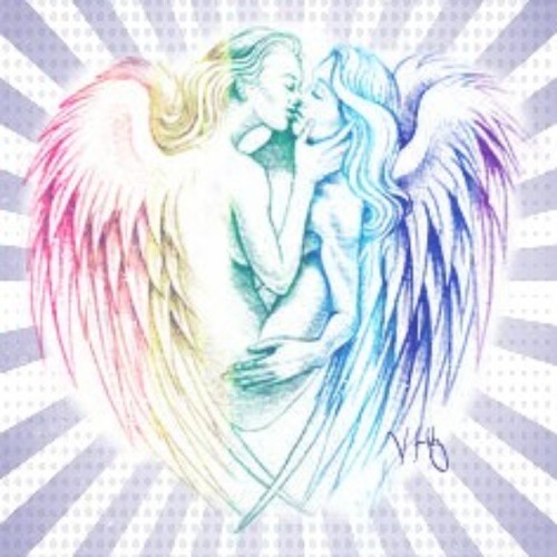 #LGTB #Kiss #LoveHer #TrueColors #LesbianCouple #Angels #LoveArt #ByMe