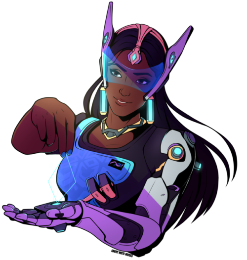 angry-moth-noises:Wanted to draw one of the Overwatch girls and my friend suggested Symmetra, so I f