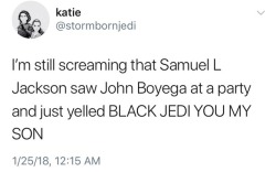 f1rstperson: darkestelemental616:  insanity-keeps-things-fun: I want Mark Hamill to find this and challenge Samuel L Jackson to a fight for the honour of being John/Finn’s father you fool. they’re both his fathers  A family can be two dads and their