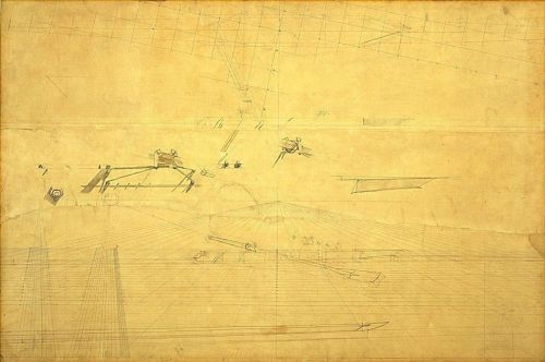 Perspective Drawing for The Biglin Brothers Turning The Stake, Thomas Eakins