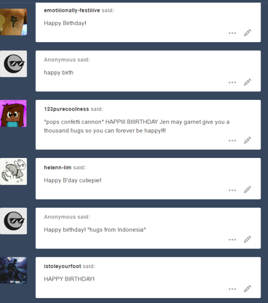 AHHHHH THANK YOU ALL SOSOSOSOSOSO MUCH IM HAVING SUCH A WONDERFUL DAY!!