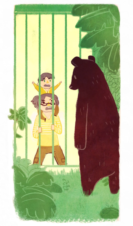 oliviawhen:More kid things. The idea of Hanji and Eren yelling at animals in a zoo is probably one o