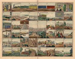 nemfrog:Voyage from New York to San Francisco upon the Union Pacific Railroad. circa 1870. Game board. 