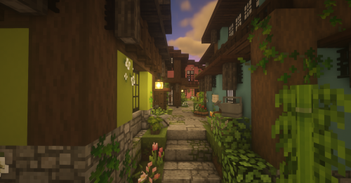 mel0nbird:some pictures of my Ponyo inspired town, Tomonoura, on the @bittercraftmc server!! ╰(*´︶`*