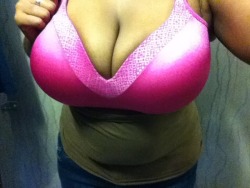 smushedbreasts:  Smushed in a tight pink