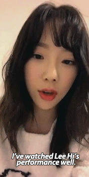 taeleste:taeyeon talking about lee hi’s emotional perfomance at GDA 2018 in her insta live ♥