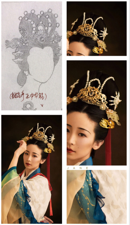 ziseviolet: dressesofchina: Traditional Chinese hairstyle by Niki-镜子 Hanfu, hairstyles, and accessor