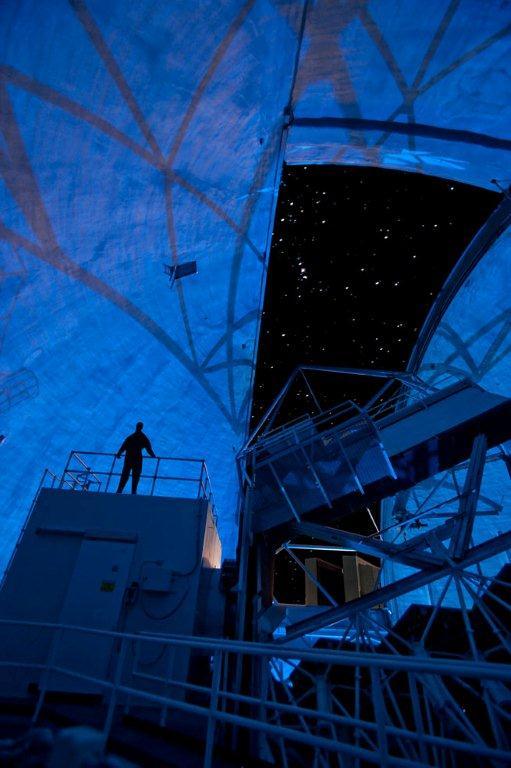 Looking At The Stars From The Inside Of One Of The Keck Domes, At Mauna Kea.