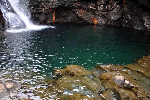 madeofpatterns:  odditiesoflife:  The Fairy Pools on the Isle of Skye The stunning rock formations caused by erosion from the crystal clear water running down from the Cullins, the largest mountains on the Isle of Skye in Scotland, created the legendary