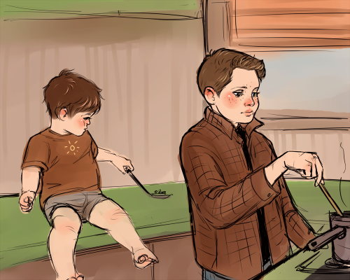 diminuel: Dean cooking for SammyRequested by @basicandmundane :D Please don’t look at the perspectiv