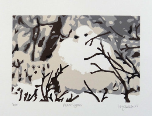 Remember winter? This is “Ptarmigan,” by Etsy shop Printworthy, Fairbanks. .