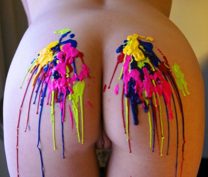 derrickandjenny:  Jenny’s super hot ass with melted crayons!!!~Derrick