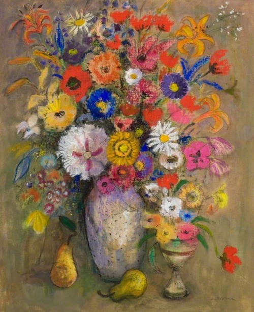 youcannottakeitwithyou:David McClure (British/Scottish, 1926–1998)Flowers in Vase and Chalice