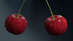 sixpenceee:  What happens when wet cherries collide. 