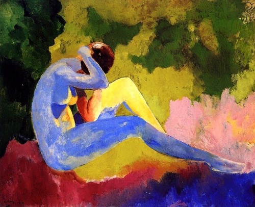 rearte:Nude in a Landscape by Moise Kisling, 1918