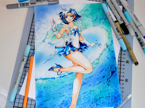 cuteclaycritters: I got the chance to design a more romantic outfit for Sailor Mercury and it was aw