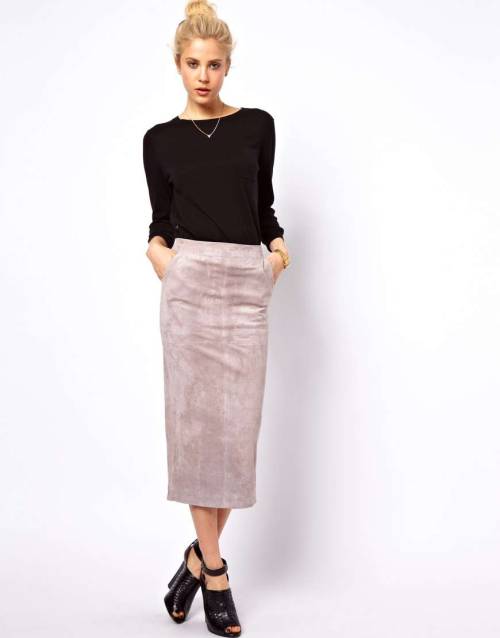 ASOS Pencil Skirt in SuedeShop for more like this on Wantering!