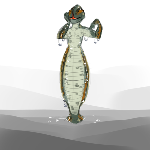 I did my best to make a merleech (mermaid leech) based on the hirudo verbana leech!