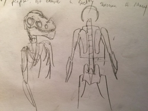 World Building For The Game I Run. Drew Up Some (probably Disastrous) Skeletal Structure For These Non-humans.