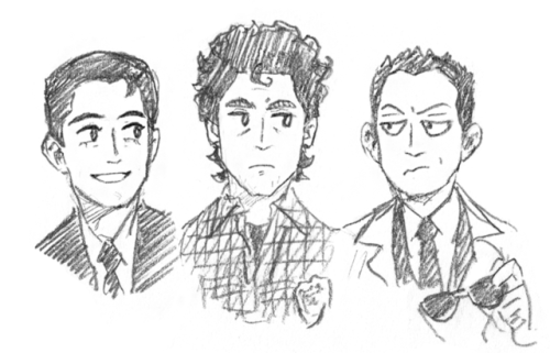 Just rewatched and caught up on Twin Peaks, so here’s sketches of my favorite trio ☕️second fanart c