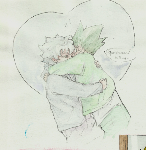 coolnonsenseworld: If I remember correctly, it was hinted Gon said sorry many times, but man, I haven’t seen it, I haven’t heard it, I make him compensate a lot. Also hugs cure soul??????  Also. Do you remember that time Gon broke Illumi’s hand