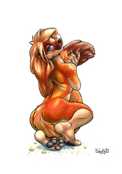 kalaharifox: Being a long-tailed weasel, Aleutia gives her long tail a big hug! Okay, so I fluffed up the tail a bit. c: