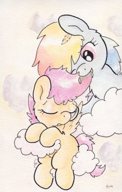 slightlyshade:  Scootaloo took a seat and got her mane brushed. She loves it!  D'awww &lt;3