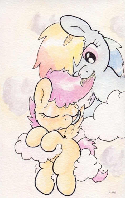 slightlyshade:  Scootaloo took a seat and got her mane brushed. She loves it!  D'awww <3