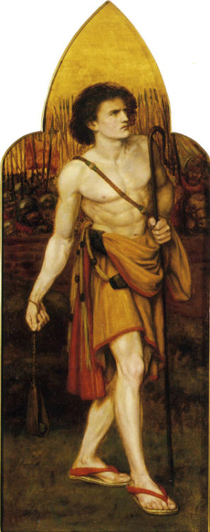 Left panel “David as Shepherd” from the triptych The Seed of David by Dante Gabriel Rossetti 1858-18
