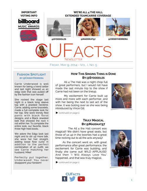CUFacts Newsletter - Friday, May 9, 2014 - Vol. I, No. 5 We’re All 4 The Hall: Exten