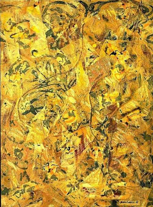 artist-pollock: Number 2, 1951, Jackson Pollock Medium: collage,oil,fiberboard,paper,pebbles,twine,w