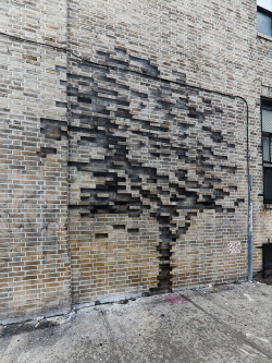 itscolossal:Trees Grow from Bricks and a Storefront on the Streets of New York by Pejac I love this kind of thing.