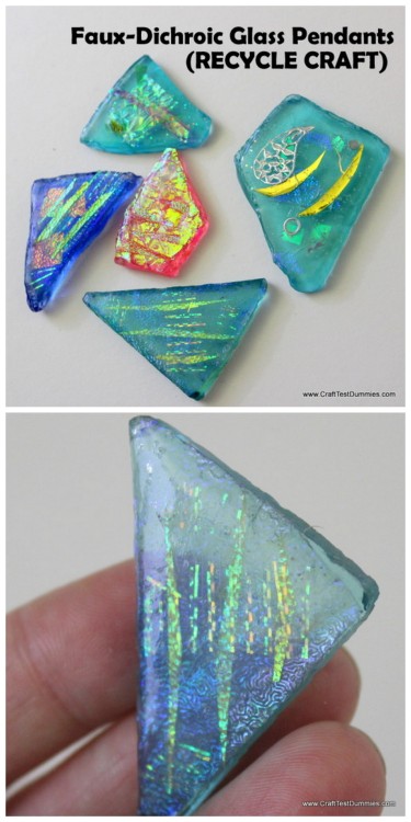 DIY Easy Faux Dichroic Glass Tutorial from Craft Test Dummies here. To get real dichroic fused glass