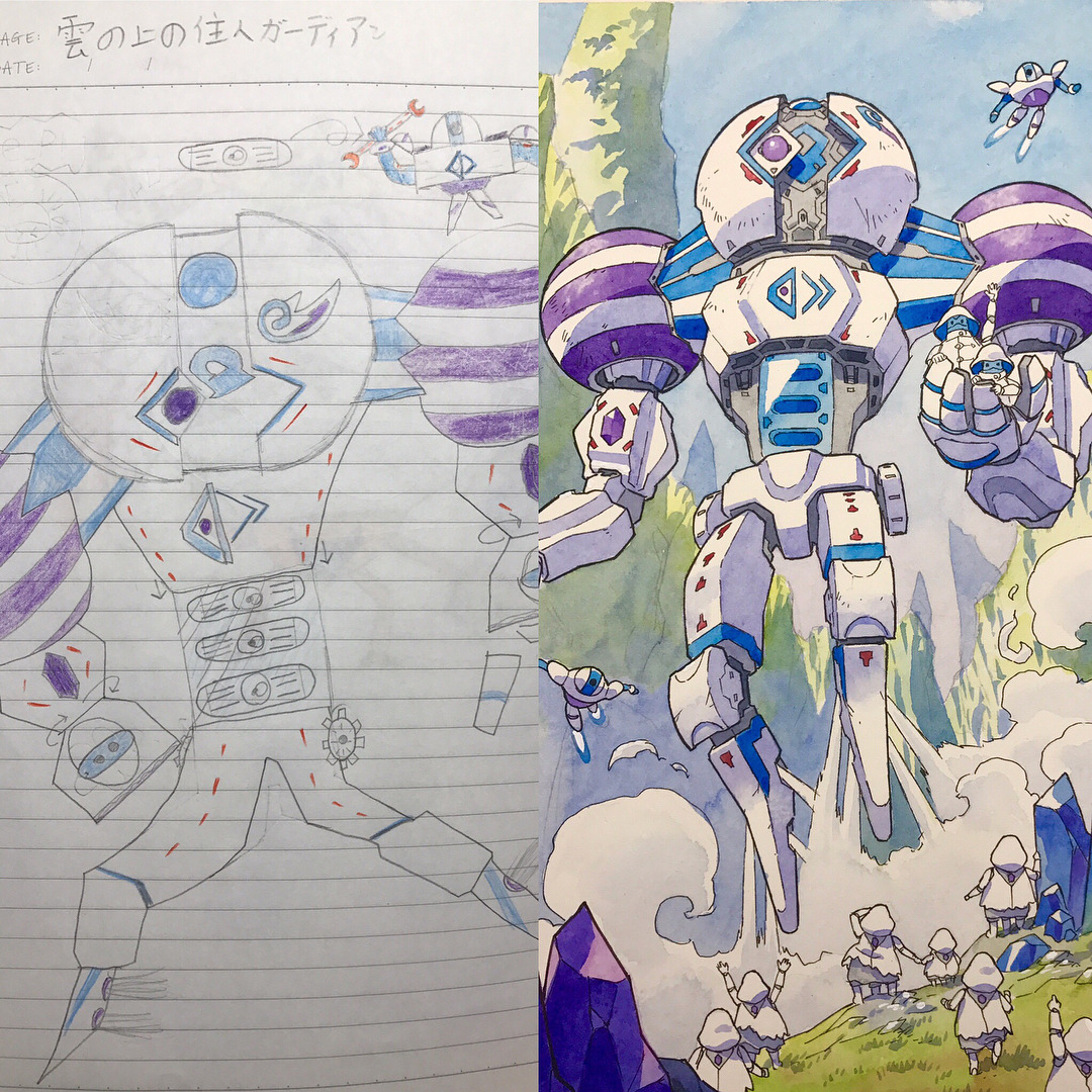 catchymemes:  Father uses sons’ drawings as inspiration for anime transformations