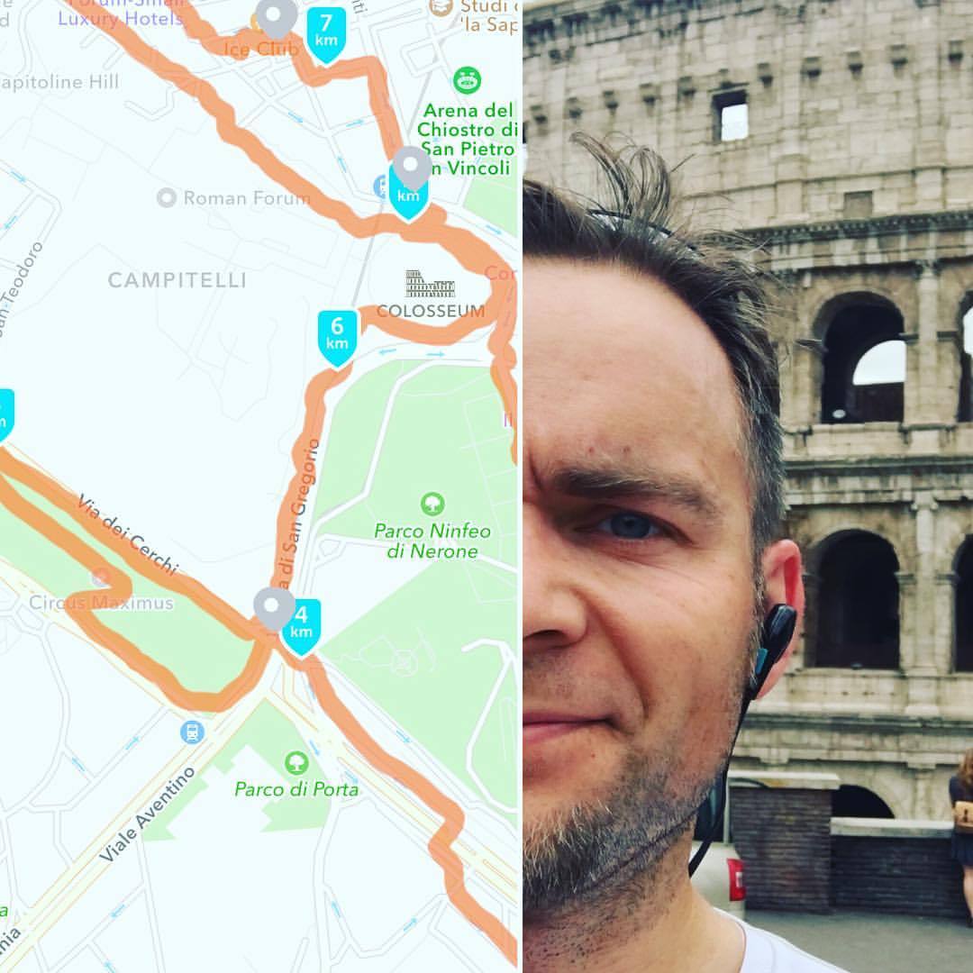 My #gladiator’s #running #training in #Rome - twice around #coliseum and #circus Maximus. Feeling invincible! Pure fun but also humbling to be able to #run around here!