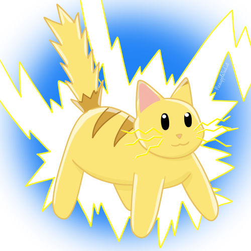 Catober Day 22: Lightning CatThis isn&rsquo;t based on Pikachu. Nope. Not at all Patreon | Ko-fi