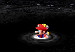 pukicho: suppermariobroth: The water in Super Mario Sunshine is not in fact transparent. The surface of the water is overlaid with a snapshot of what’s under it, then that picture is distorted to simulate rippling. By disabling the game’s ability