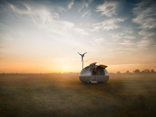 innocenttmaan:  Slovakian design firm Nice Architects created this Ecocapsule,  the first truly independent micro-home. The Ecocapsule is a 14 x 7 x 7-foot new, teeny tiny smart home powered entirely by the sun and the wind, with a 9700 Watt-hour battery.