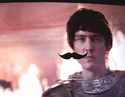 merlinscarf:  my friend and I were playing a drinking game whilst watching merlin where we had to drink every time the moustache we stuck on the screen aligned perfectly with someones face and it was just great 