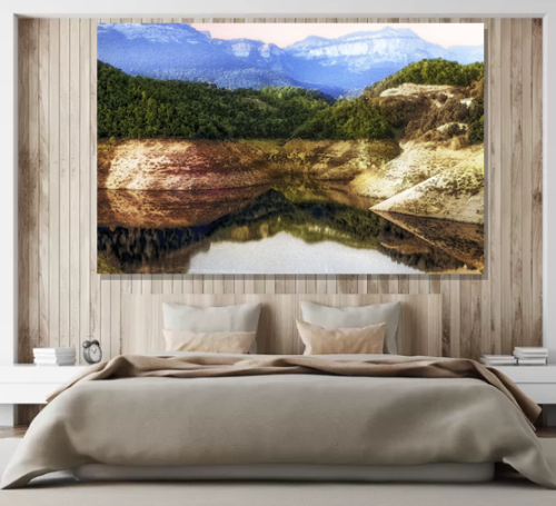 Siurana Reservoir 2020060665rt1 Metal Print By Tomi Rovira. Bring Your Artwork To Life With The Stylish