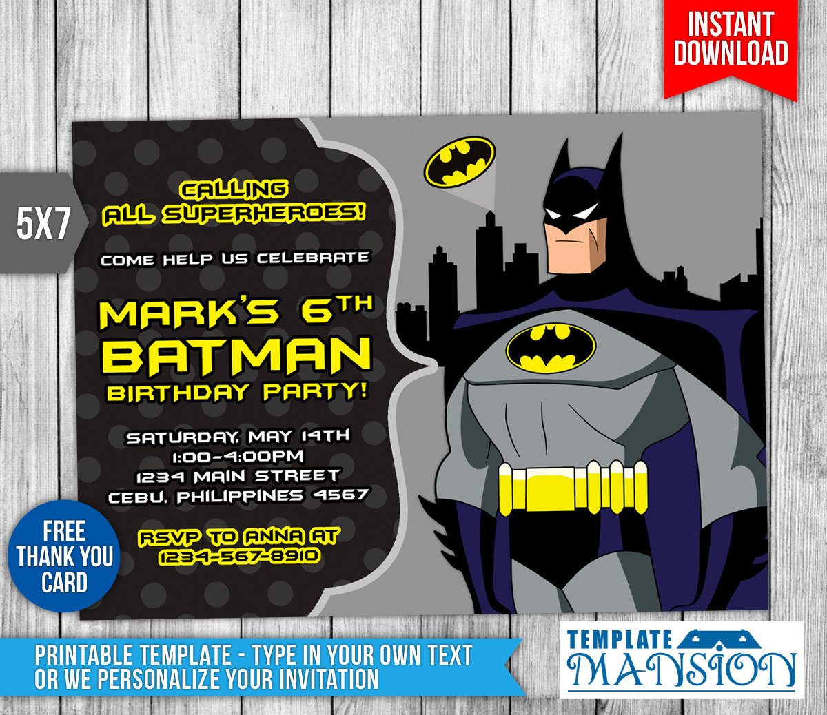 Download Birthday Invitation Templates — Batman Invitation, Batman Inside Batman Birthday Card Template