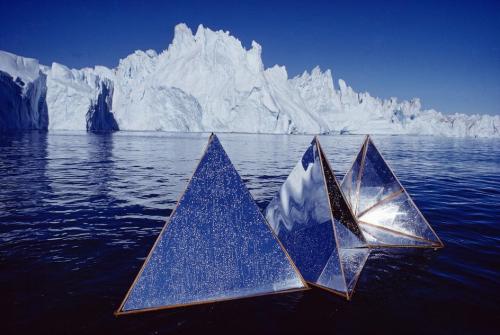 unearthedviews: GREENLAND, 1976. Sculptures of Heinz Mack on Greenland glaciers.–Thomas Hoepker