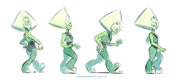 thegembeaststemple:  Some warmup Peridots from earlier today!I imagined her walking in time to this song 