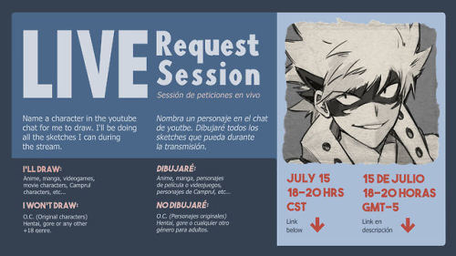 Hello guys!It&rsquo;s time for another Live Request Session. Name a character in the youtube cha