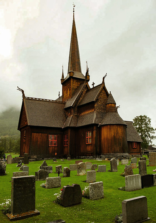 mynocturnality:Lom Stave Church, Norway.| Artist: Helena