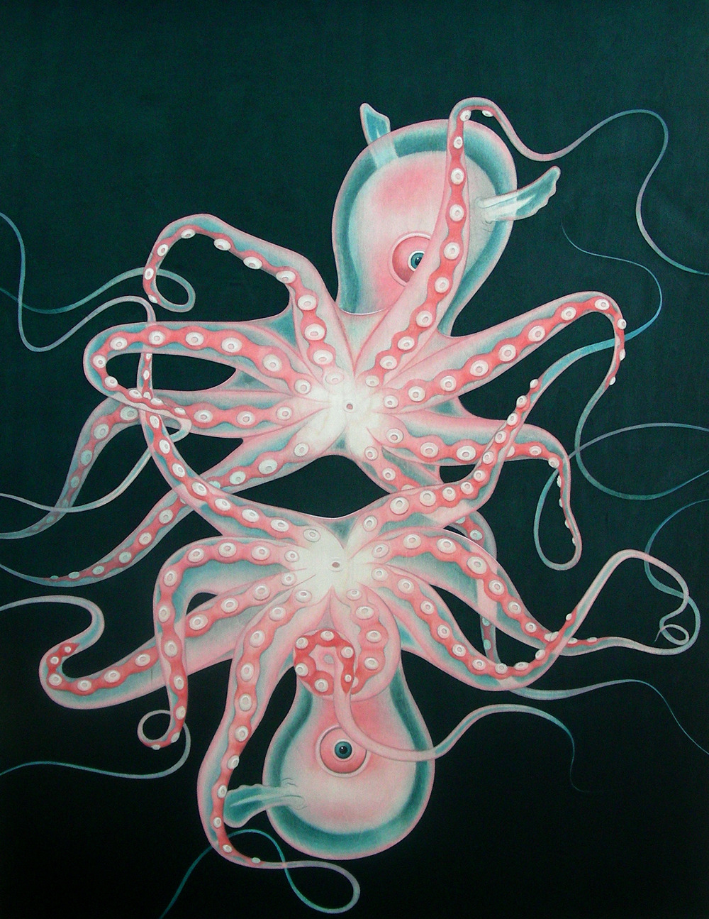 tiffanybozic:  Dumbo Octopus  acrylic on maple panel 23 x 30 inches 2008  Do you