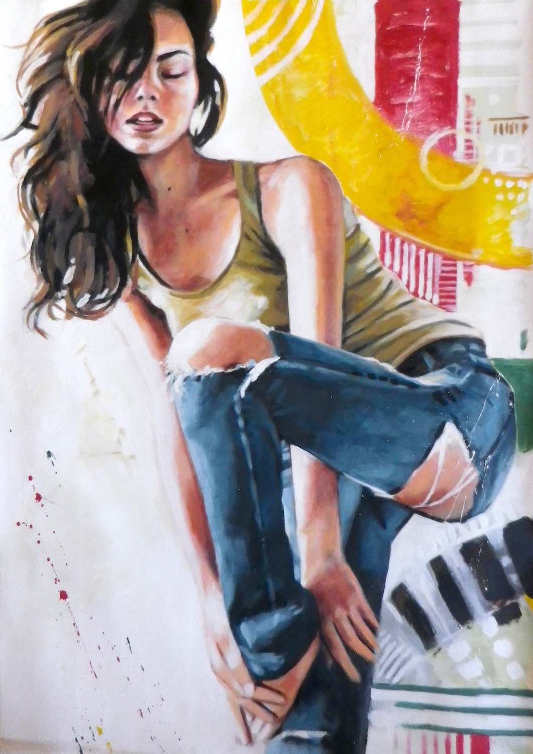 thomassaliot:  Torn jeans color 150/100cm oil on canvas 