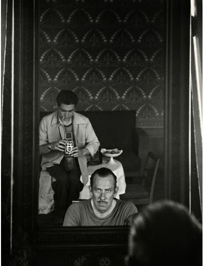 Robert Capa shooting John Steinbeck in Moscow, 1947.