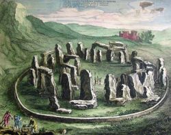 birdsofrhiannon:  Copper plate engraving of Stonehenge by Willem and Joan Blaeu, printed in Amsterdam c 1662. 