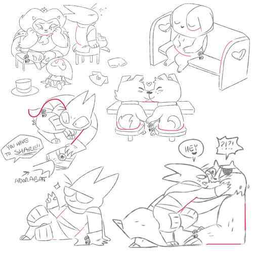 shapeshiftinterest:discord doodles! played the line game with my friends for the first 2 pics they g